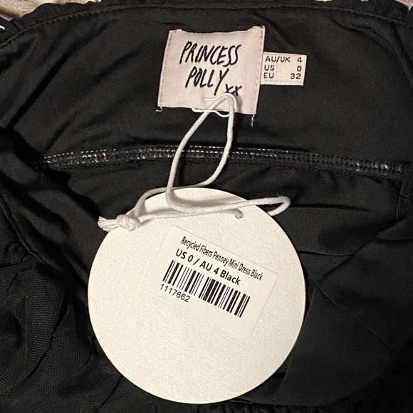 NWT Princess Polly Penney Black Mini Dress - Size 0 - Picture 11 of 12